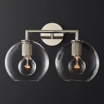 Бра Rh Utilitaire Globe Shade Double Sconce Silver ImperiumLoft 44,541 (123274-22) (220V, шар)