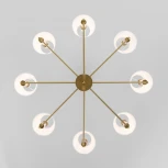 Потолочная люстра Wi-Fi на штанге Eurosvet Conso 60145/8 латунь (220V, управление смартфоном, голосовое управление, умный дом - Minimir Home, Алиса, Маруся, Салют)