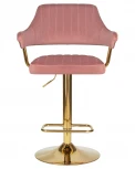 Стул барный DOBRIN CHARLY GOLD (розовый велюр (MJ9-32)) 5019_Golden-LM 5019_Golden-LM, цвет сиденья розовый (MJ9-32), основания золото