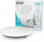Светильник встраиваемый Gauss Elementary Downlight 997520224 26W 2250lm 4000K IP20 белый LED (220V, круглые)