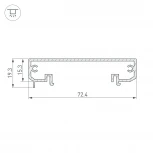 Профиль-держатель KLUS-POWER-W70-BASE-2000 ANOD (Алюминий) 019883 Arlight KLUS-POWER