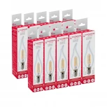 Лампочка светодиодная филаментная прозрачная свеча на ветру E14 5W Thomson Tail Candle TH-B2335