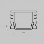Рассеиватель для профиля 16×12 черный, 2 м Maytoni 642024