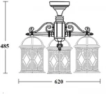Потолочный светильник уличный Oasis Light SORENTO 92670A/3 Bl (220V, фонарь, IP44)
