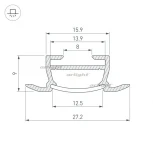 Профиль TK-F-2000 (CT) ANOD (Алюминий) 016936 Arlight TK