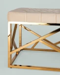 Банкетка-скамейка Stool Group АРТ ДЕКО велюр бежевый сталь золото УТ000001883
