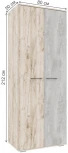 Шкаф Woodville Вальс ШК-800 дуб крафт серый / бетонный камень 508426