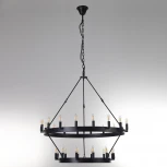 Подвесная большая люстра ярусная Citilux Смитсон CL470230 (на цепи, свеча, круглые, под старину, кольцо)