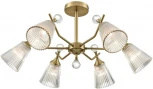 Потолочная люстра на штанге Lumion Aurica 8046/6C латунь/прозрачное стекло Е14 6*40W 220V