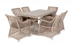 Обеденная группа плетеная, цвет бежевый 4SIS Латте LC6T-7-SET beige