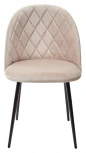 Обеденный стул M-City НИРВАНА, цвет светло-бежевый B-02, велюр / черный каркас