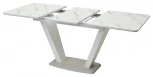 Стол Прага 120 БЕЛЫЙ МРАМОР FC13 CLEAF, пластик / БЕЛЫЙ, КАМЕНЬ СВЕТЛЫЙ