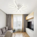 Потолочная люстра Natali Kovaltseva Line LED LAMPS 81171 с пультом ДУ, моб. приложением 120W, белый, LED