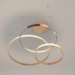 Подвесной светильник светодиодный с пультом, ночным режимом, регулировкой цветовой температуры и яркости Eurosvet Posh 90175/3 медный (220V, на тросе, кольцо)