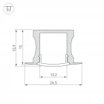 Профиль с экраном ALU-SLIM-H15-F-2000 ANOD+FROST (Алюминий) 018243 Arlight