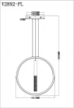 Подвесной светильник Moderli Novas V2892-PL (LED, 220V, пульт управления, на тросе, кольцо)