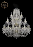 Подвесная большая люстра Art Classic 11.26 11.26.16+8+4.300.3d.Gd.B (220V, хрусталь, на цепи, подсвечник, свеча)