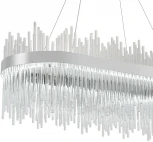 Подвесная люстра с таймером Natali Kovaltseva Smart Нимбы LED LAMPS 81265 (220V, хрусталь, пульт управления, управление смартфоном, на тросе)