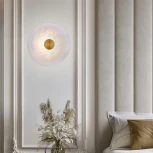 Светодиодный настенный светильник Eurosvet Thasos 40340 LED латунь с мраморным рассеивателем (220V, круглые)