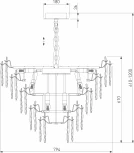 Подвесная люстра Wi-Fi Bogate's Leaf 369 (220V, управление смартфоном, голосовое управление, умный дом - Minimir Home, Алиса, Маруся, Салют, на цепи)