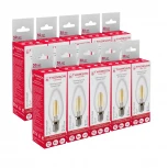 Лампочка светодиодная филаментная прозрачная свеча E14 9W Thomson Candle TH-B2070