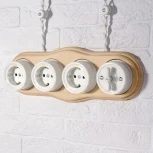 Розетка с заземлением (белый) Ретро Werkel W5671001 (a051312)