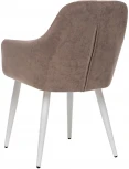 Стул с подлокотниками Слим, каркас Белый, велюр Латте 2500000185908 Leset