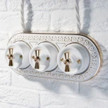 Переключатель / выключатель одноклавишный (белый) Ретро Werkel W5612001 (a051317)