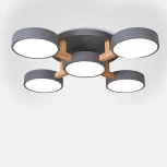 Потолочная люстра Joist 5 Gray Imperiumloft Joist01 (178329-26) (LED, 220V, пульт управления, круглые)