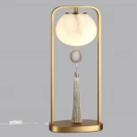 Настольная лампа с выключателем Odeon Light Fiolent 5432/1T золотой(под латунь)/стекло/кисточка/агат E14 1*40W