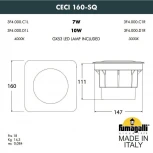 Встраиваемый светильник уличный Fumagalli CECI 3F4.000.000.LXD1L (220V, IP67)