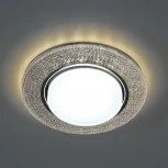 Светильник встраиваемый с белой LED подсветкой Feron CD4046 41908 GX53 без лампы, прозрачный, хром