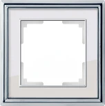 Рамка на 1 пост (хром/белый) W0011331 (a051210)