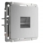 Розетка Ethernet RJ-45 (cеребряный рифленый) Werkel W1181009 (a051360)
