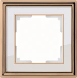 Рамка на 1 пост (золото/белый) W0011329 (a051203)