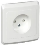 Розетка встраиваемая без заземления со шторками (белый) Systeme Electric Этюд PC16-002B