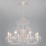 Подвесная люстра Eurosvet 3305 3305/8 белый с золотом / прозрачный хрусталь