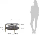 Журнальный стол La Forma (ex Julia Grup) Kamilah (Золотой,Разноцветный/ Стекло,МДФ,Сталь,Металл)