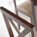 Обеденный комплект Хадсон (стол + 4 стула)/ Hudson Dining Set дерево гевея/мдф, стол: 110х70х75см / стул: 44х42х89см, cappuccino (темный орех), ткань кор.-зол. (1 Tetchair 13691