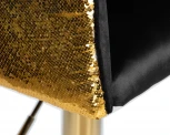 Стул барный DOBRIN DARCY GOLD SHINY (черный велюр с золотыми пайетками) 5025_GoldBase_Shiny-LM SHINY, цвет сиденья черный пайетками, основания золото