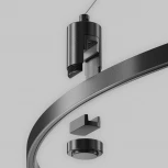 Подвесной набор с основанием под блок питания для круглого шинопровода Flarity черный Maytoni Accessories for tracks Flarity TRA154SW-BB-R-B (24V, на тросе)