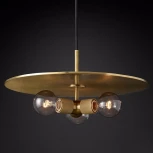 Подвесной светильник (люстра) Rh Utilitaire Disk Triple Pendant Brass ImperiumLoft 40,2339 (123646-22) (220V, на проводе)