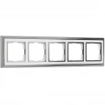 Рамка на 5 постов (хром/белый) W0051331 (a051199)