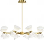 Потолочная люстра на штанге ST Luce SL2004 SL2004.303.16 латунь/прозрачный, белый, латунь G9 LED 16*5W (220V)