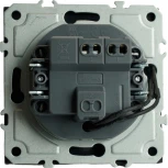 Выключатель одноклавишный с подсветкой (черный) Stekker Эмили 49837