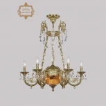 Подвесная люстра с хрустальными подвесками Art Classic 31.44 31.44.6.KR175SP.250IT.G.Sp.Amber.1C