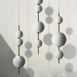 Подвесной светильник White Beads Pendant C ImperiumLoft 40.2133-0 (189528-22) (LED, 220V, на проводе, шарики, бусы)