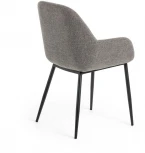 Обеденный стул La Forma (ex Julia Grup) Konna (Серый/ Металл,Пена,Сталь,Фанера)
