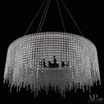 Подвесная люстра светодиодная APL LED Sicilia SH02.73.B.Ni.4000 (220V, хрусталь, на тросе)