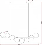 Подвесной светильник Zing FR5199PL-08BS1 Freya (220V, на тросе, шарики)